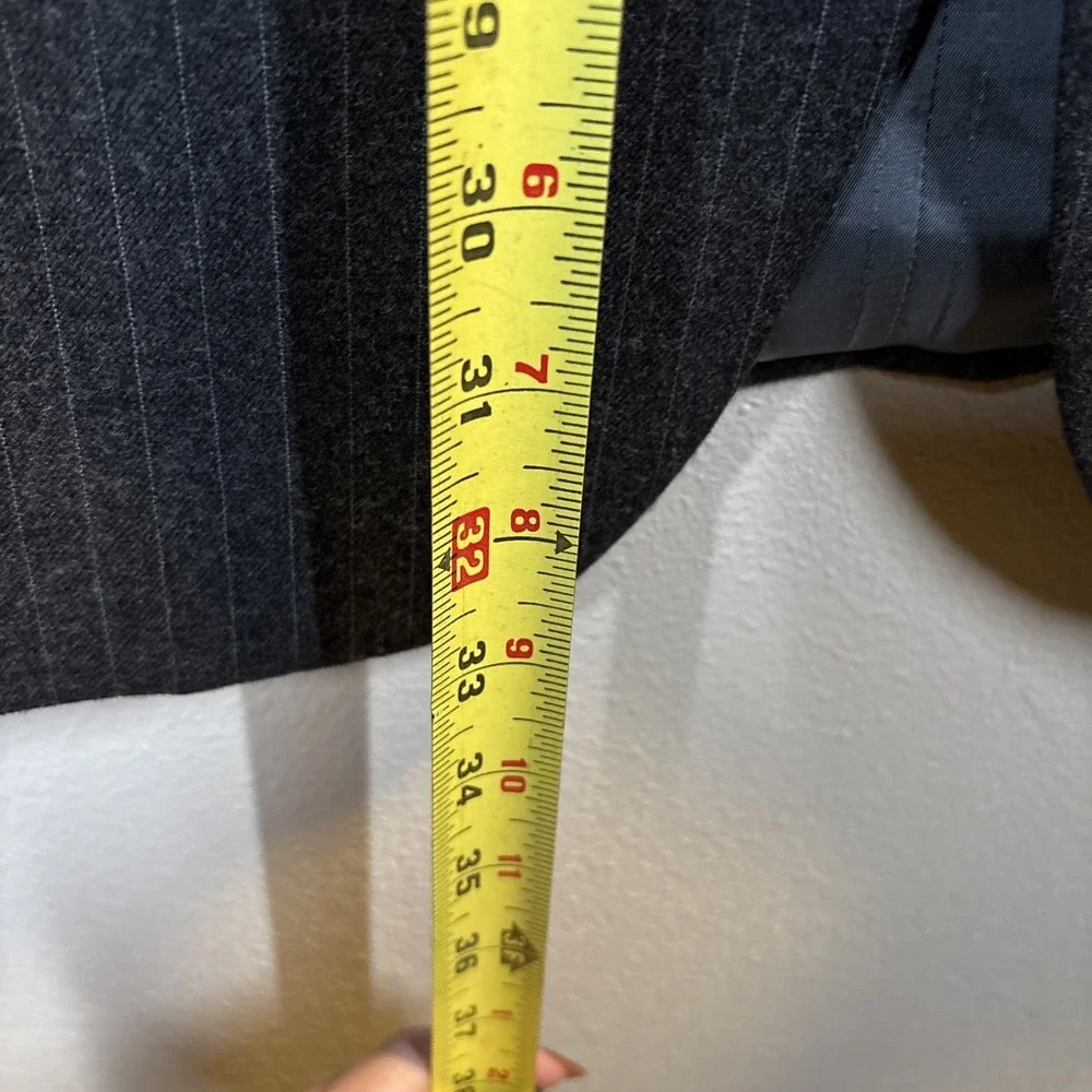 Pinstripe 100% Wool Sport Coat Jacket Charcoal Gray Francesco Maiolo‎ NY Rome
